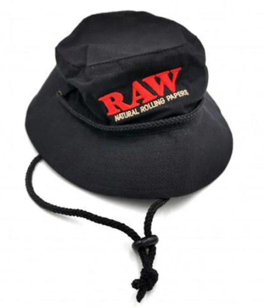 RAW BUCKET HAT BLACK 1 1/4 SIZE MEDIUM EACH