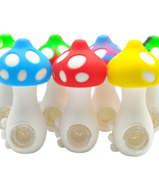 TOBACCO PIPE SILICONE 4.5" MUSHROOM HEAD EACH