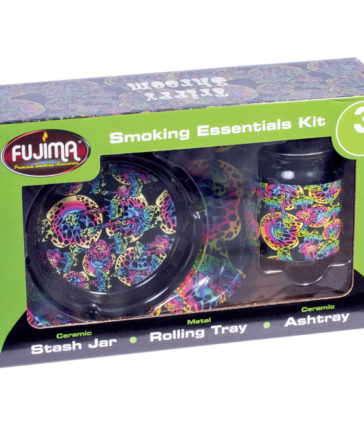 GIFT BOX FUJIMA SMOKING ESSENTIALS KIT CERAMIC 3PC TRIPY SHROOM