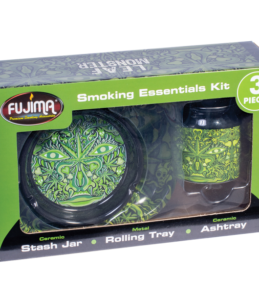 GIFT BOX FUJIMA SMOKING ESSENTIALS KIT CERAMIC 3PC LEAF MONSTER