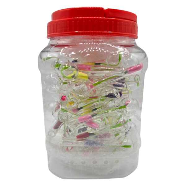 OIL BURNER JAR 4" CLEAR 60CT WITH ROSE ROSE INSIDE