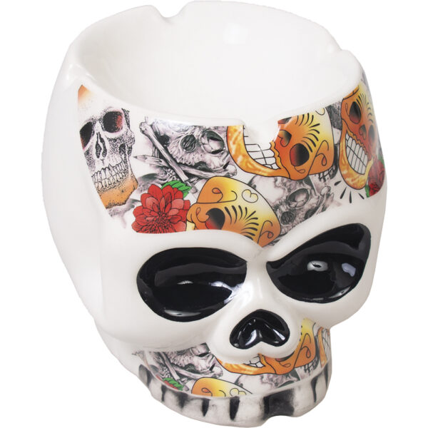 ASHTRAY FUJIMA CERAMIC SKULL BLACK EYE EACH