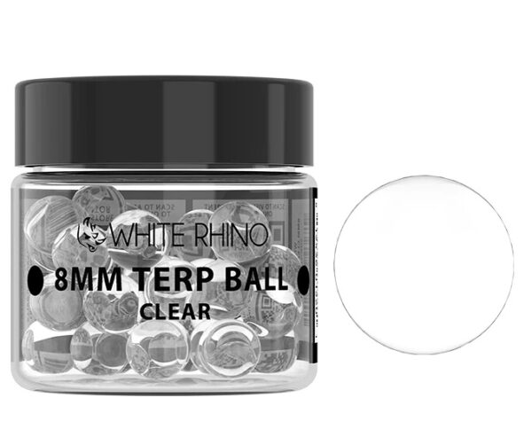 WHITE RHINO TERP BALL 8MM CLEAR 100CT TB3001