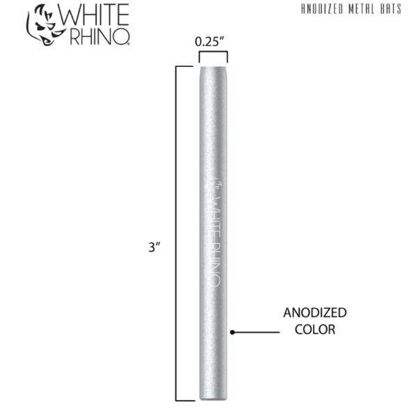 WHITE RHINO ANODIZED METAL BAT SILVER 100CT MP1002 - Image 2