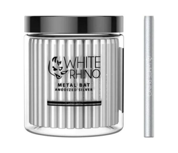 WHITE RHINO ANODIZED METAL BAT SILVER 100CT MP1002