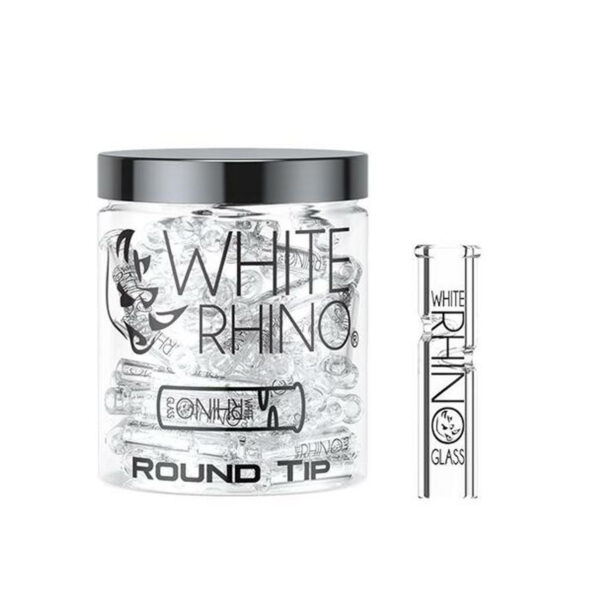 WHITE RHINO GLASS TIP ROUND 100CT WRG3001