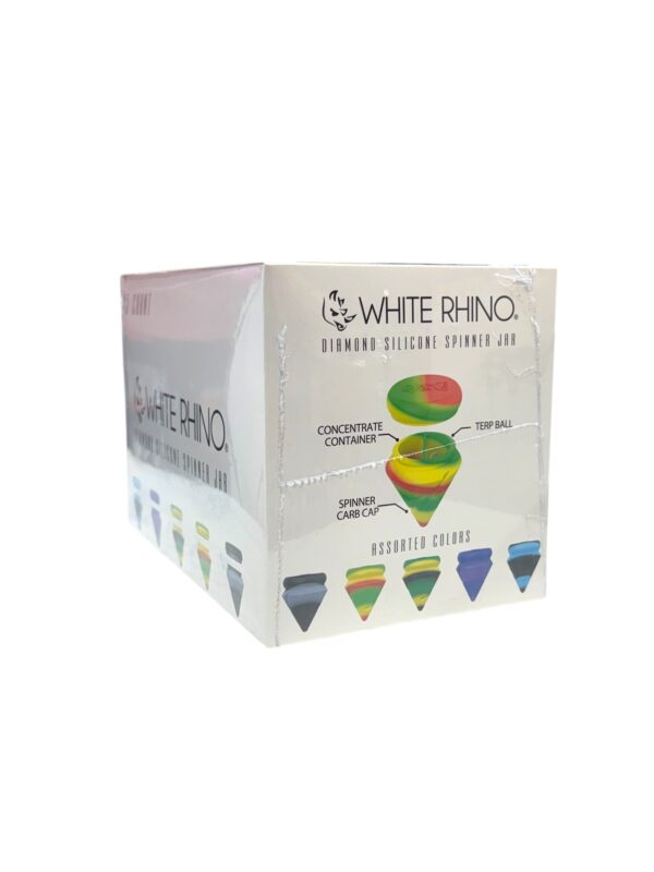 WHITE RHINO DIAMOND SILICONE SPINNER JAR ASST. DISPLAY 45CT SJ1003 - Image 2