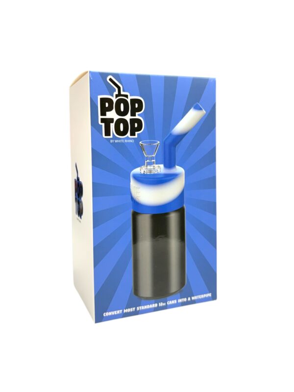 WHITE RHINO POP TOP CONVERT 12z CAN TO PIPE WH/BLUE PT1005