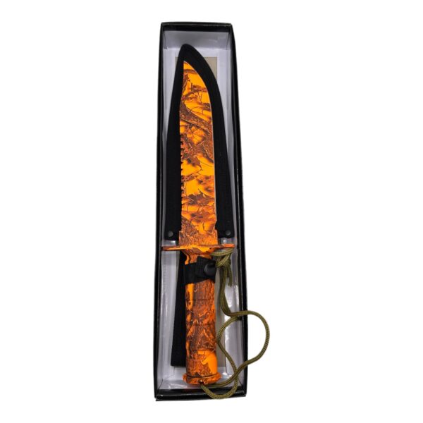 KNIFE HUNTING 14.5" CAMO ORANGE W/SURVIVAL KIT & SHEATH EACH