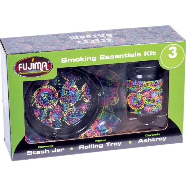 GIFT BOX FUJIMA SMOKING ESSENTIALS KIT CERAMIC 3PC TRIPY SHROOM